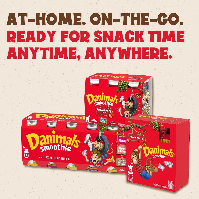 slide 7 of 12, Danimals Cotton Candy Kids' Squeezable Yogurt - 4ct/3.5oz Pouches, 4 ct; 3.5 oz