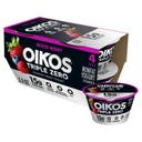 Oikos Triple Zero Mixed Berry Greek Yogurt - 15g Protein 4ct/5.3oz Cups: Fat Free, Gluten-Free, No Added Sugar