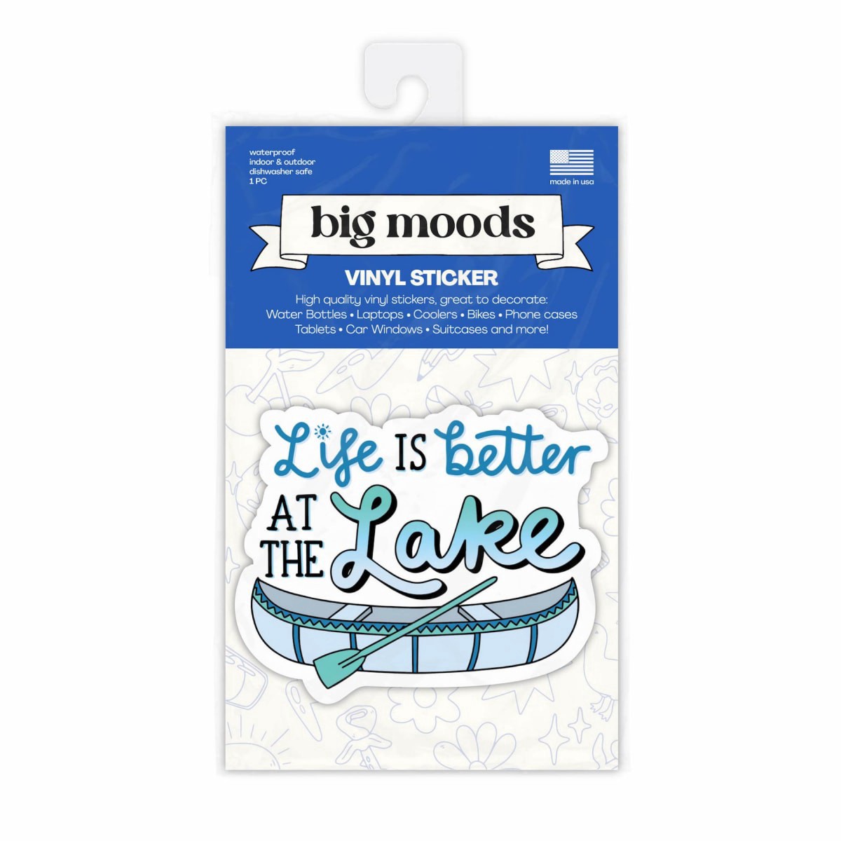 slide 1 of 1, Big Moods Life is Better At Lake Sticker, 1 ct