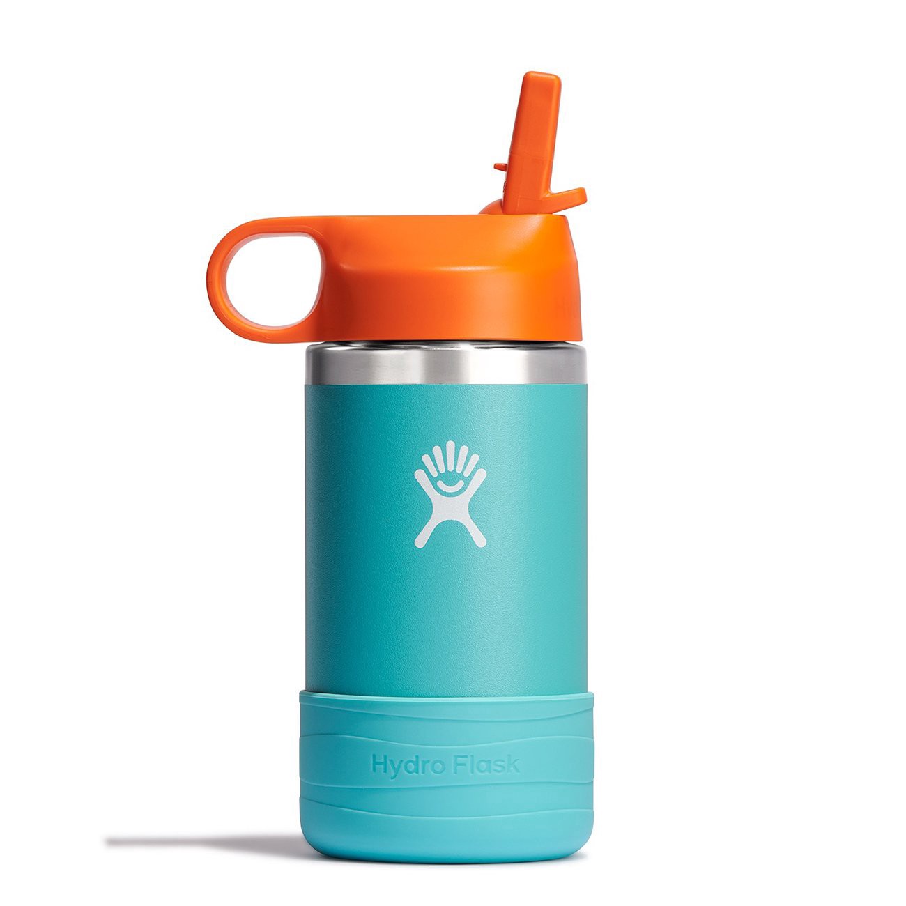 slide 1 of 1, Hydro Flask Kids Wide Mouth Straw Cap & Boot Seaspray, 12 oz