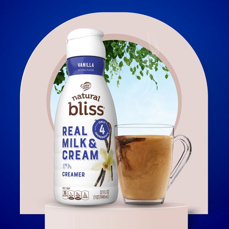 slide 2 of 8, Coffee mate Natural Bliss Vanilla Creamer - 32 fl oz (1qt), 32 fl oz, 1 qt