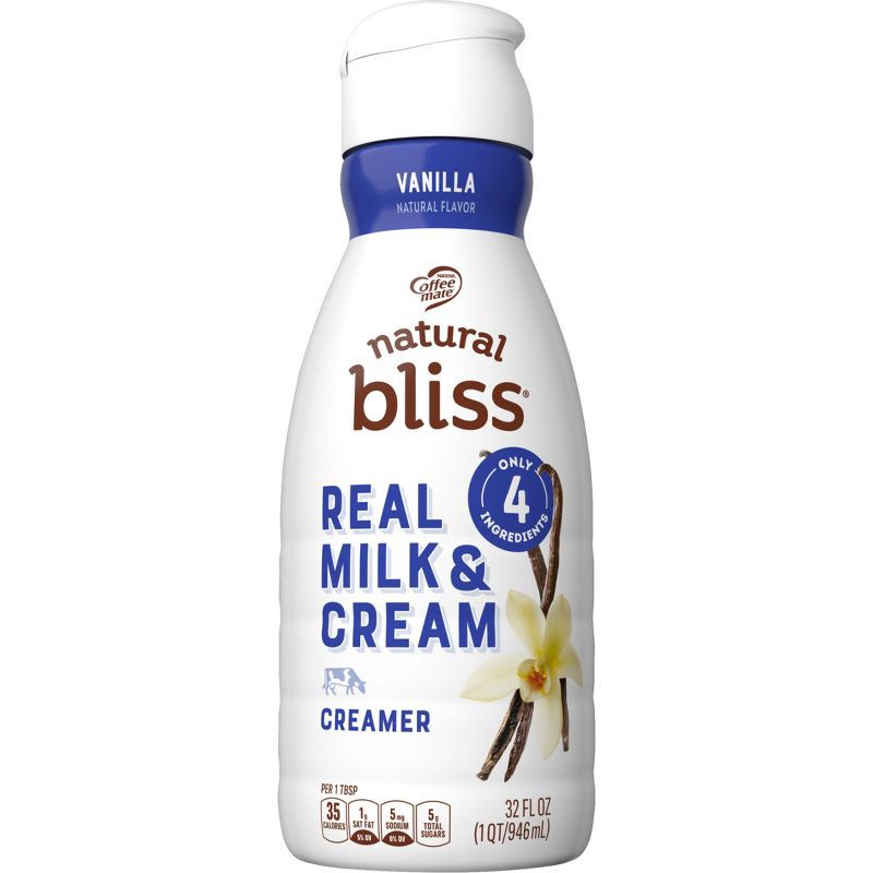 slide 1 of 8, Coffee mate Natural Bliss Vanilla Creamer - 32 fl oz (1qt), 32 fl oz, 1 qt