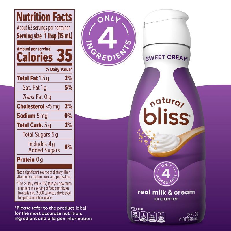 slide 7 of 8, Natural Bliss Sweet Cream Creamer - 32 fl oz, 32 fl oz