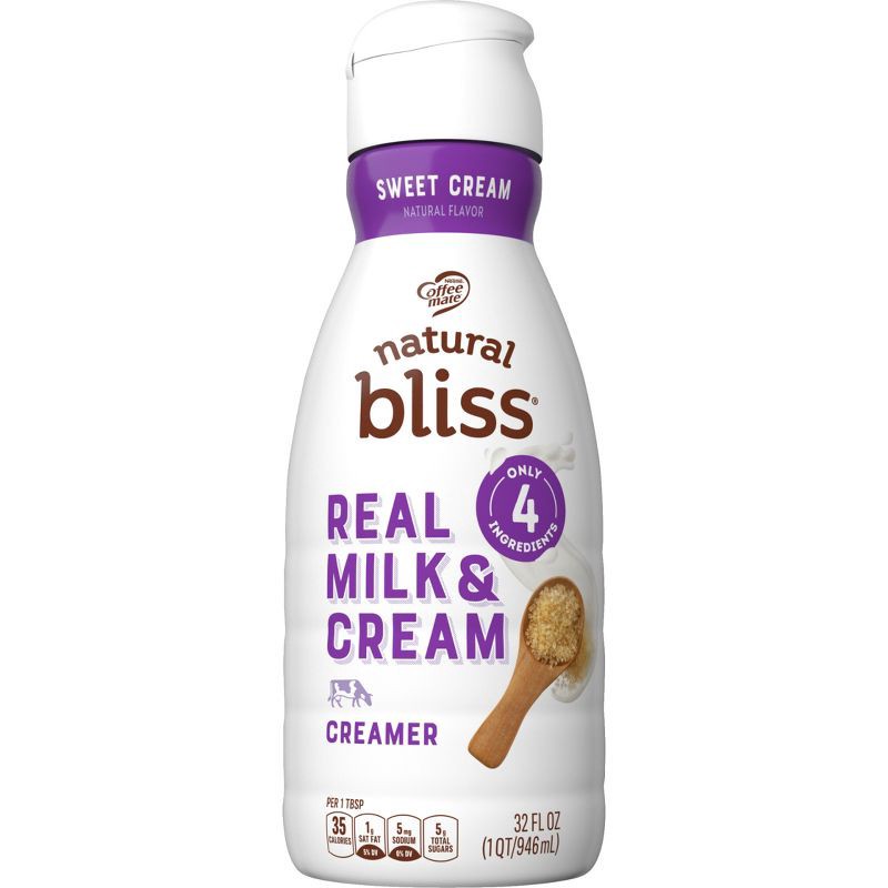 slide 1 of 9, Coffee mate Natural Bliss Sweet Cream Creamer - 32 fl oz (1qt), 32 fl oz, 1 qt