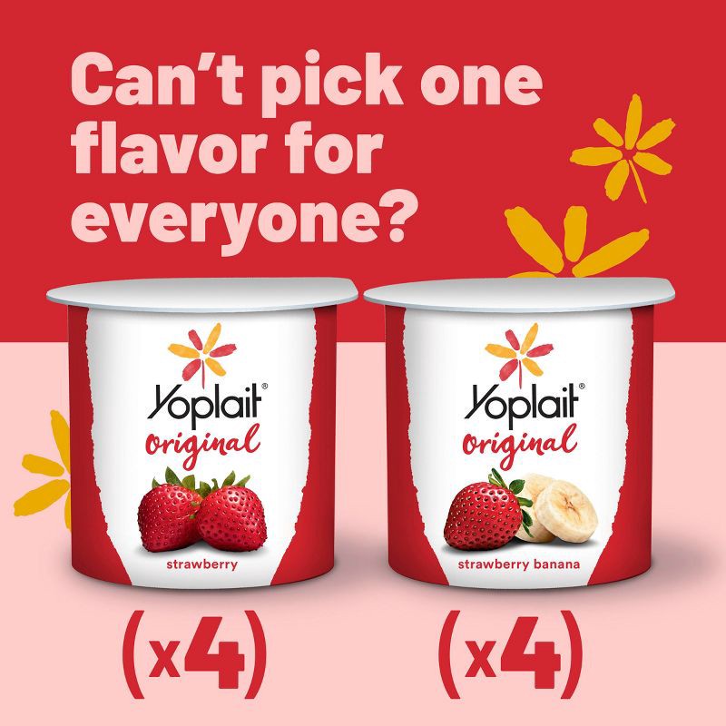 slide 3 of 14, Yoplait Original Strawberry and Strawberry Banana Yogurt - 8pk/6oz Cups, 8 ct; 6 oz