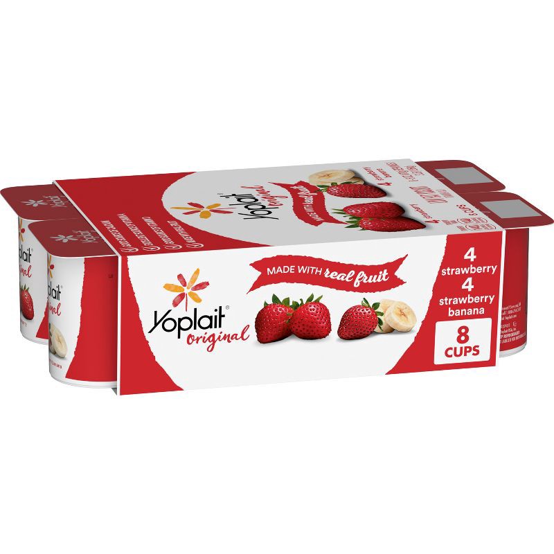 slide 14 of 14, Yoplait Original Strawberry and Strawberry Banana Yogurt - 8pk/6oz Cups, 8 ct; 6 oz