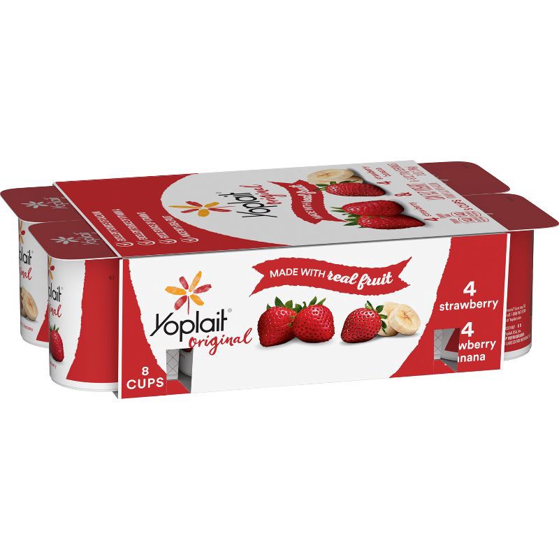 slide 1 of 14, Yoplait Original Strawberry and Strawberry Banana Yogurt - 8pk/6oz Cups, 8 ct; 6 oz