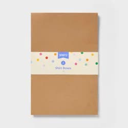 3ct Kraft Shirt Gift Box Brown - Spritz™: Solid Paper Wrapping Boxes for Clothes, All Occasions, 14.75"x9.5"x2"