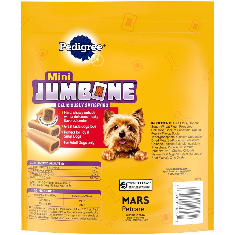 slide 5 of 5, Pedigree JUMBONE Real Beef Flavor Mini Dental Dog Treats - 21oz, 21 oz