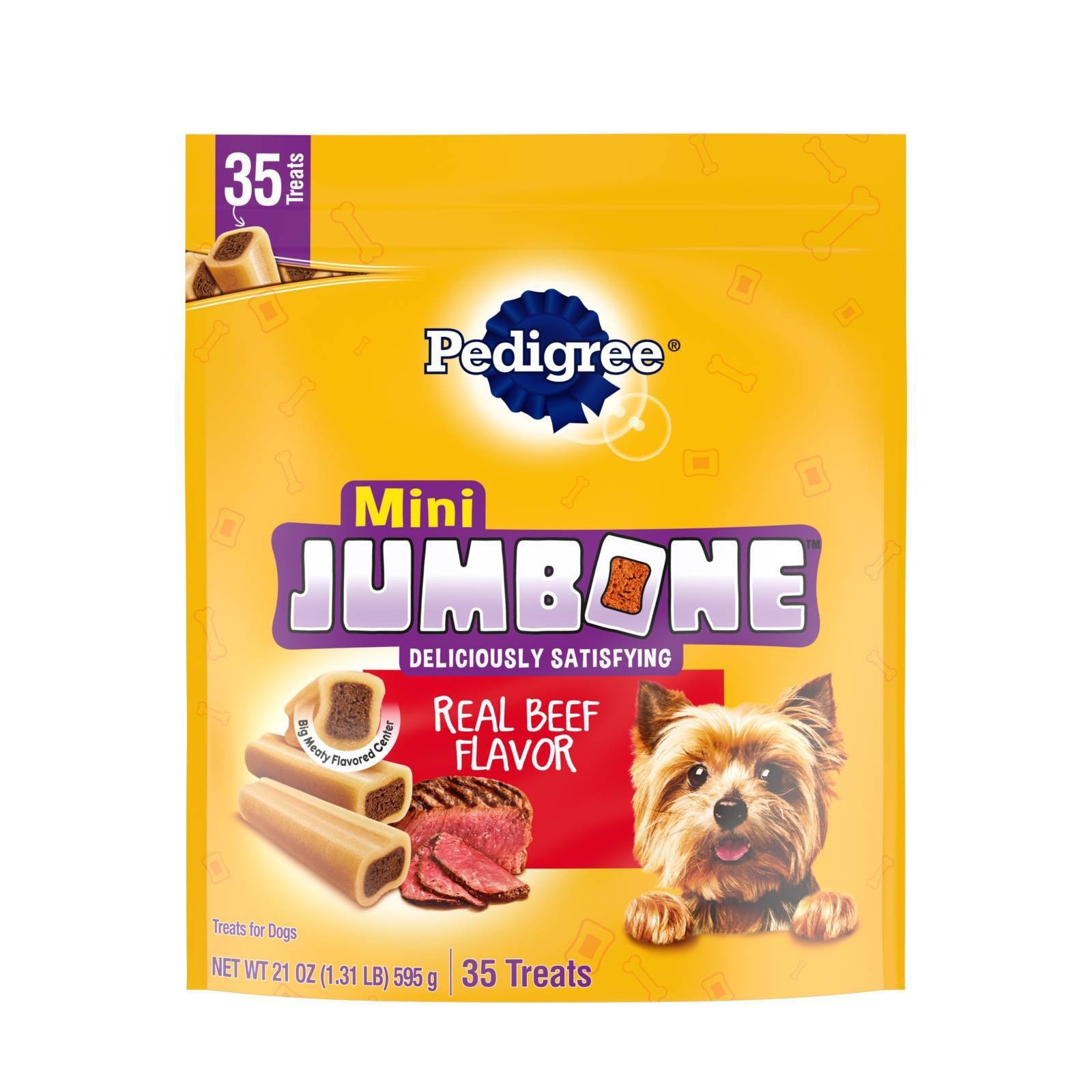 slide 1 of 5, Pedigree JUMBONE Real Beef Flavor Mini Dental Dog Treats - 21oz, 21 oz