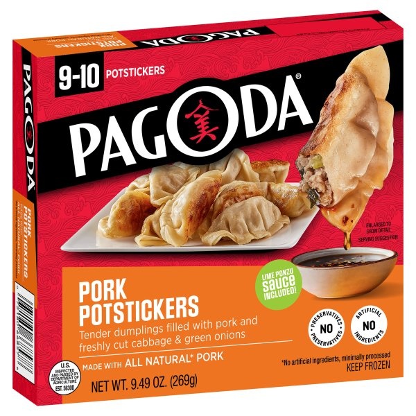 slide 1 of 8, Pagoda Express Pork Potstickers, 9.49 oz