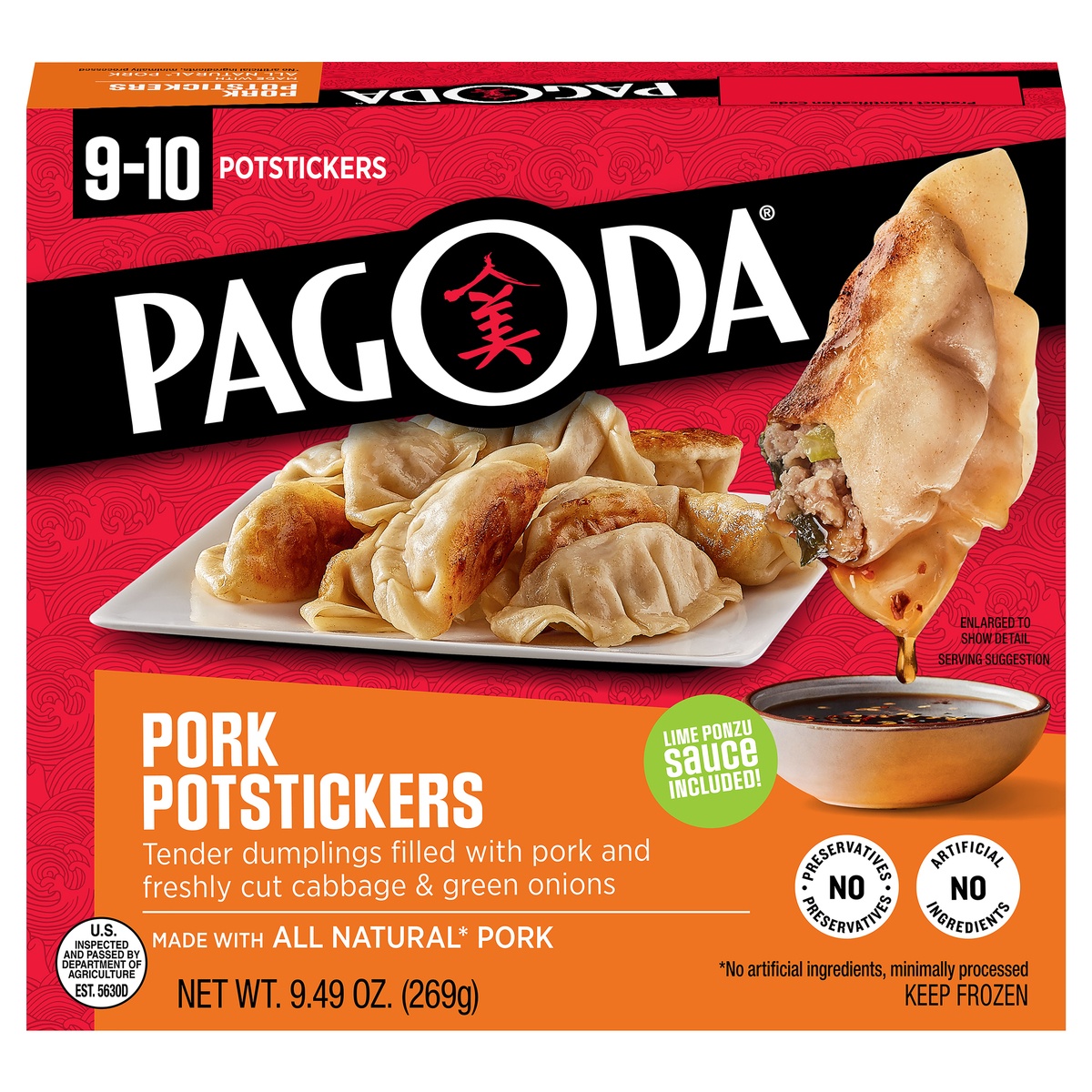 slide 1 of 1, Pagoda Express Pork Potstickers, 9.49 oz