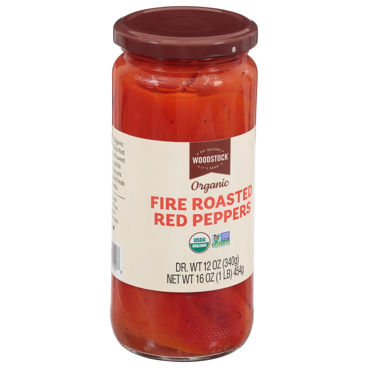slide 4 of 13, Woodstock Organic Roasted Red Peppers - 16 oz, 16 oz