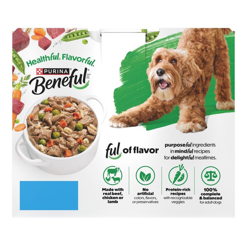 slide 3 of 15, Purina Beneful Prepared Meals Lamb, Chicken & Beef Stew Wet Dog Food - 10oz/6ct Variety Pack, 6 ct; 10 oz