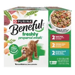 Purina Beneful Prepared Meals Lamb, Chicken & Beef Stew Wet Dog Food - 10oz/6ct Variety Pack