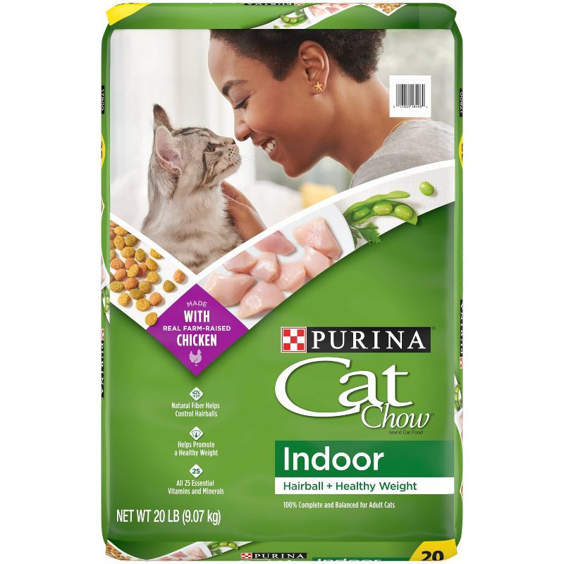 slide 1 of 5, Purina Cat Chow Indoor Healthy Weight & Hairball Control Chicken Flavor Dry Cat Food - 20lbs, 20 lb