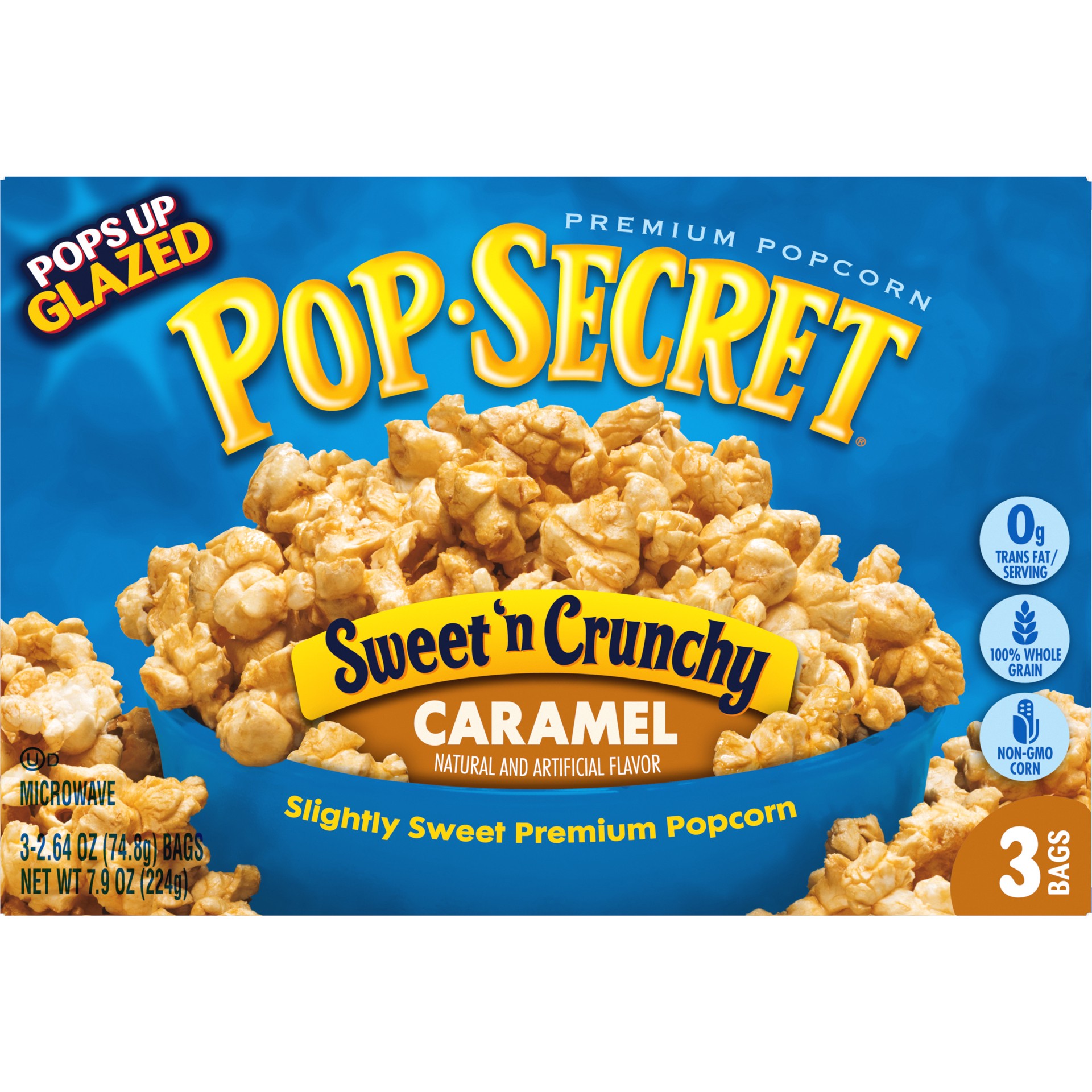 slide 5 of 5, Pop-Secret Popcorn, Sweet 'n Crunchy Caramel Microwave Popcorn, 2.64 Oz Bags, 3 Ct, 7.92 oz