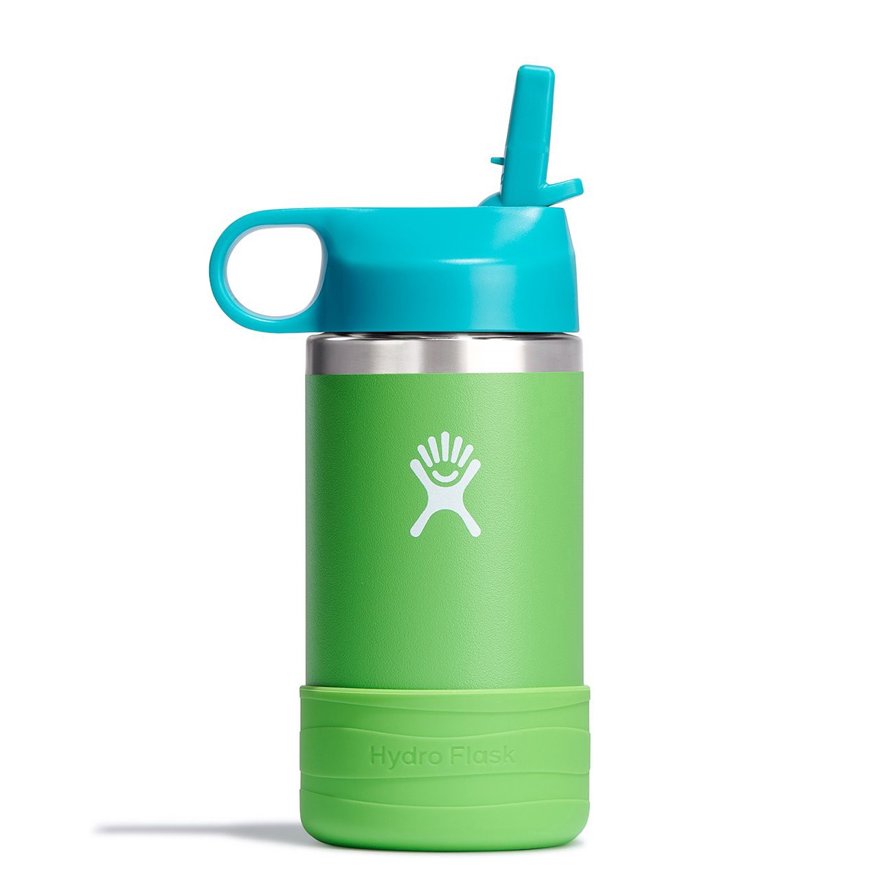 slide 1 of 1, Hydro Flask Kids Wide Mouth Straw Cap & Boot Grass, 12 oz