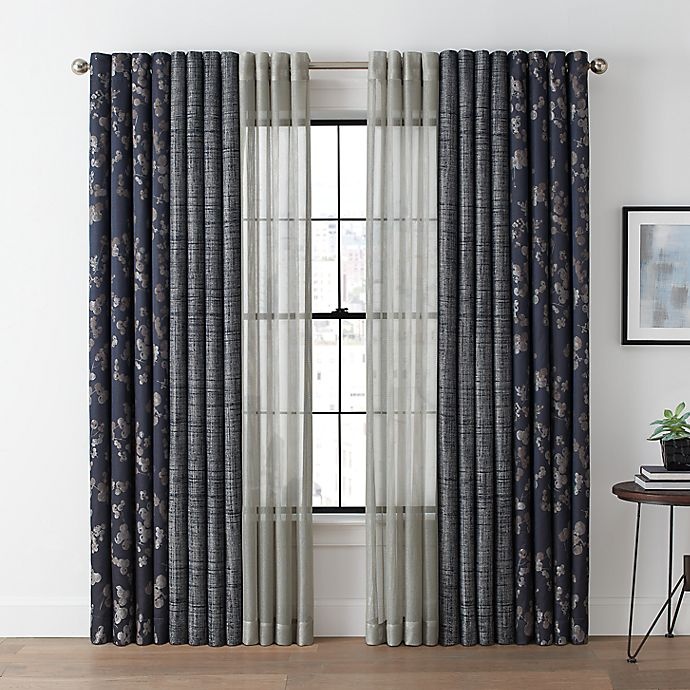 slide 2 of 3, Brookstone Harris Grommet 100% Blackout Window Curtain Panel - Sapphire, 63 in
