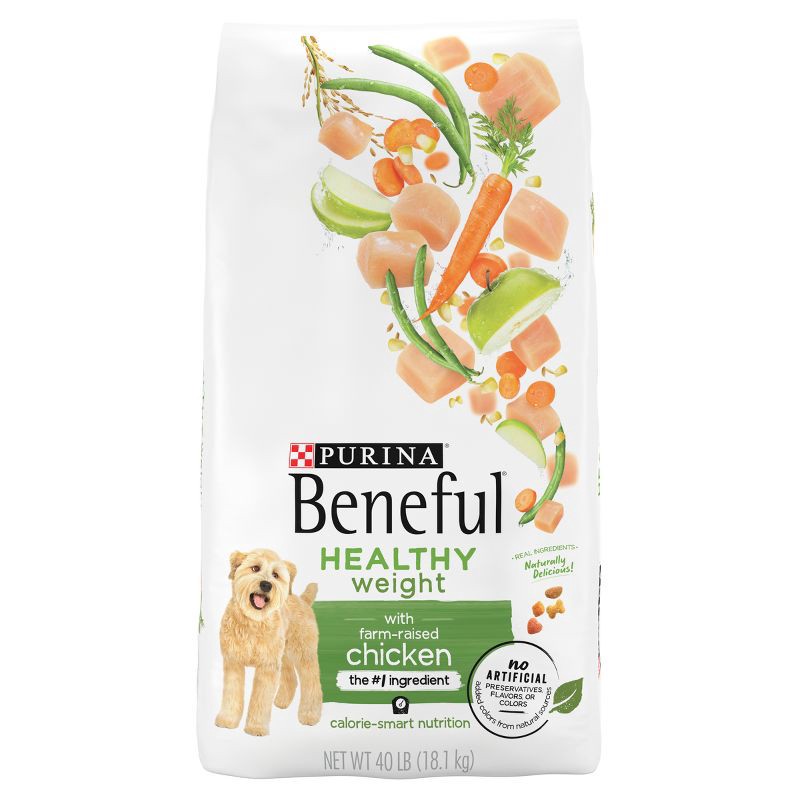 slide 1 of 1, Purina Beneful Healthy Weight with Real Chicken Adult Dry Dog Food - 40lbs, 40 lb