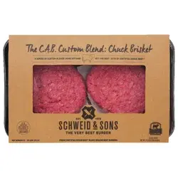 Schweid & Sons CAB Custom Blend Chuck Brisket Burgers, 4 Count