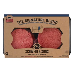 Schweid & Sons Retail Fresh The CAB Signature Blend Patty 5.3 oz 3/4 75/25