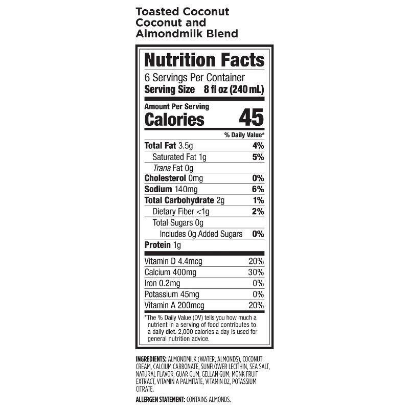slide 2 of 9, Califia Farms Toasted Coconut Almond Milk - 48 fl oz, 48 fl oz