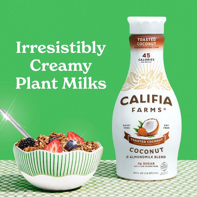 slide 3 of 9, Califia Farms Toasted Coconut Almond Milk - 48 fl oz, 48 fl oz