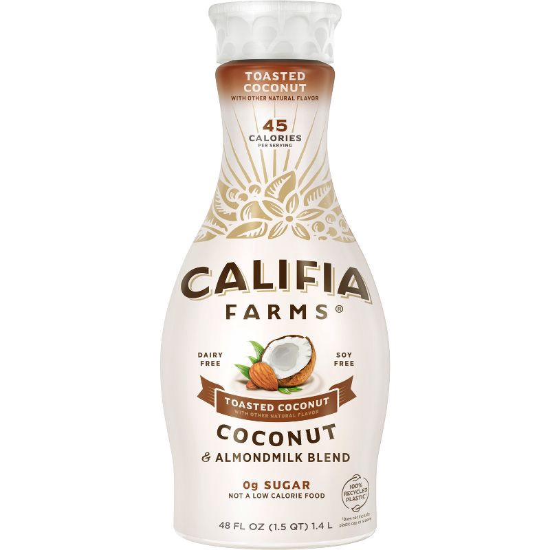 slide 1 of 6, Califia Farms Toasted Coconut Almond Milk - 48 fl oz, 48 fl oz