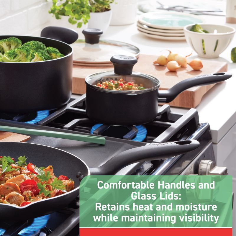 slide 6 of 6, T-fal 20pc Simply Cook Nonstick Cookware Set Black, 20 ct