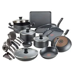 T-fal 20pc Simply Cook Nonstick Cookware Set Black
