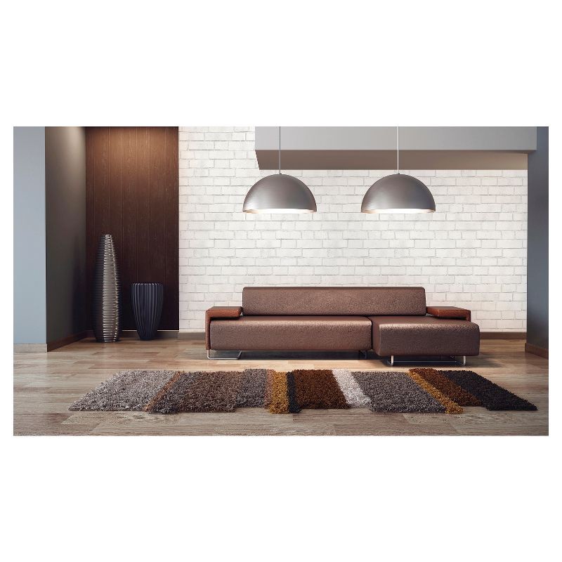 slide 5 of 11, Textured Brick Peel & Stick Wallpaper White - Threshold™: Vinyl, Self-Adhesive, Classic Pattern, 27.5 Sq Ft Coverage, 27.5 sq ft