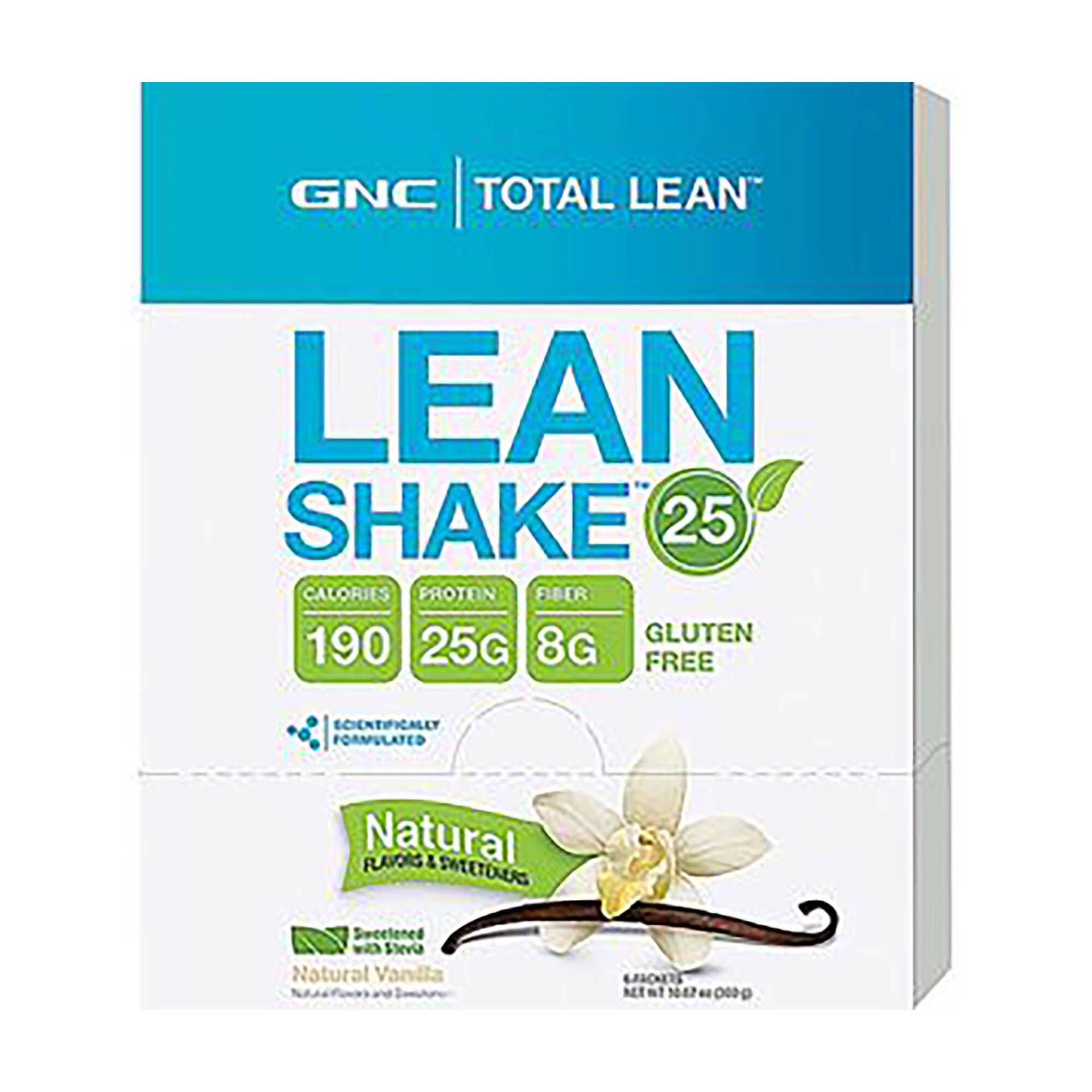 slide 1 of 1, GNC Total Lean Lean Shake 25 Natural - Vanilla, 6 ct