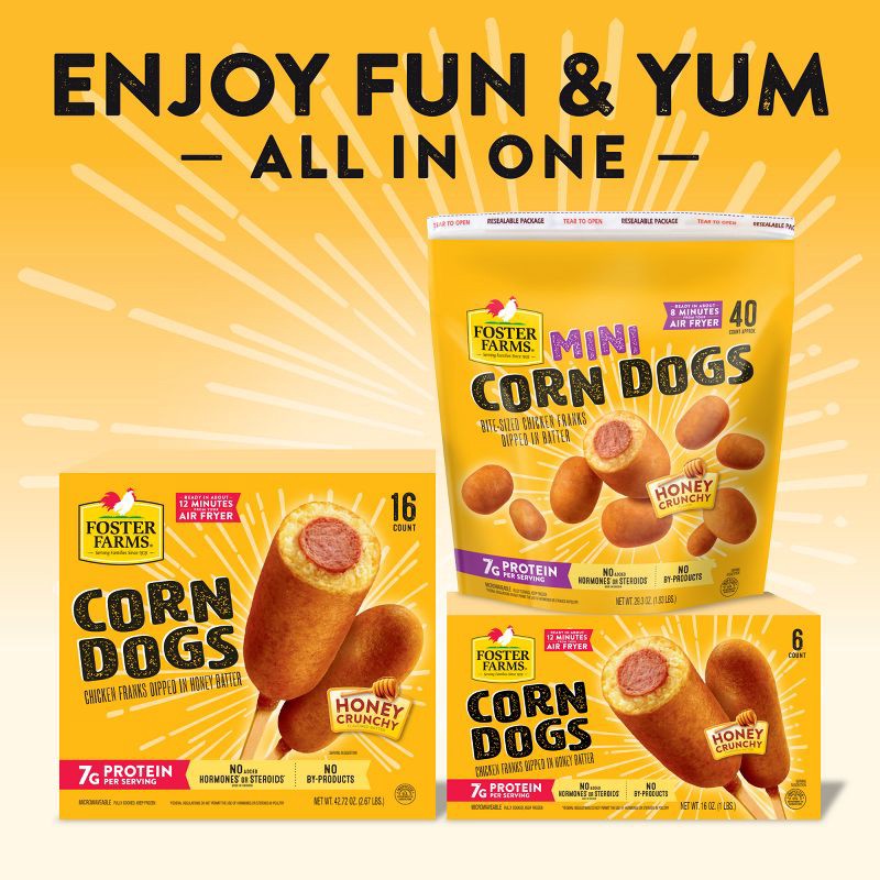 slide 6 of 10, Foster Farms Mini Corn Dogs - Frozen - 29.3oz/40ct, 29.3 oz, 40 ct