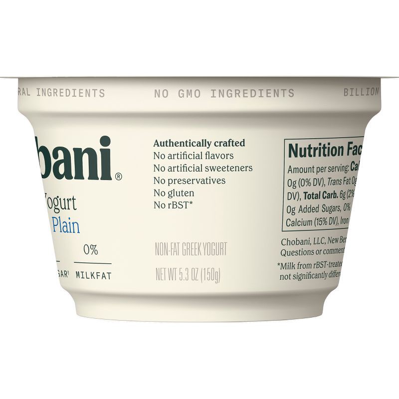 slide 6 of 6, Chobani Plain Nonfat Greek Yogurt - 5.3oz, 5.3 oz