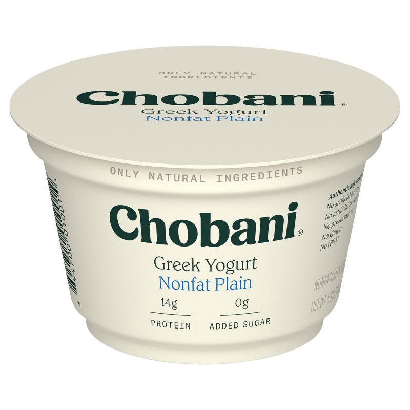 slide 1 of 6, Chobani Plain Nonfat Greek Yogurt - 5.3oz, 5.3 oz