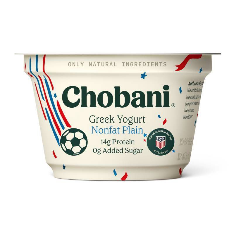 slide 1 of 6, Chobani Plain Nonfat Greek Yogurt - 14g Protein 5.3oz, 14 gram, 5.3 oz