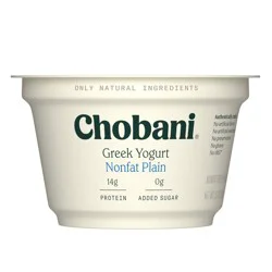 Chobani Plain Nonfat Greek Yogurt - 14g Protein 5.3oz