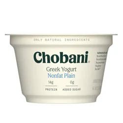 Chobani Plain Nonfat Greek Yogurt - 14g Protein 5.3oz