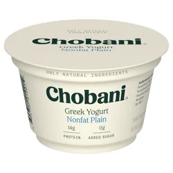 Chobani Plain Nonfat Greek Yogurt - 14g Protein 5.3oz