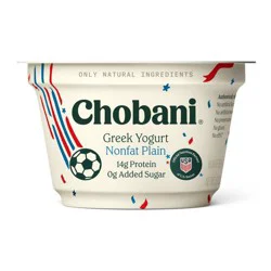 Chobani Plain Nonfat Greek Yogurt - 14g Protein 5.3oz