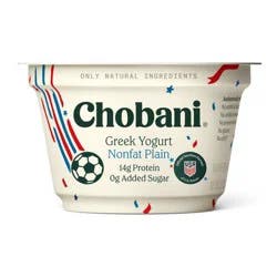 Chobani Plain Nonfat Greek Yogurt - 14g Protein 5.3oz