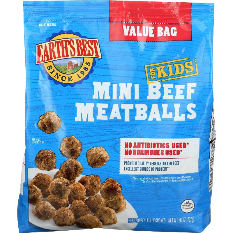 slide 1 of 1, Earth's Best Baked Mini Beef Meatballs - Frozen - 26oz, 26 oz