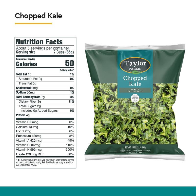 slide 2 of 4, Taylor Farms Chopped Kale Juicing Greens - 16oz, 16 oz