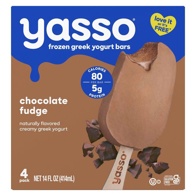 slide 2 of 8, Yasso Frozen Greek Yogurt - Chocolate Fudge Bars - 4ct, 4 ct