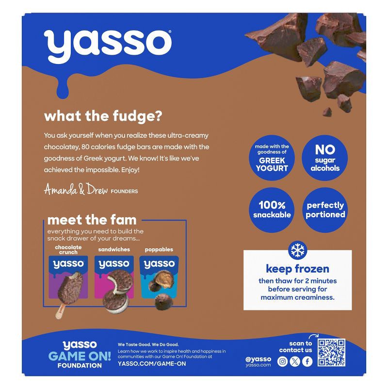 slide 3 of 8, Yasso Frozen Greek Yogurt - Chocolate Fudge Bars - 4ct, 4 ct