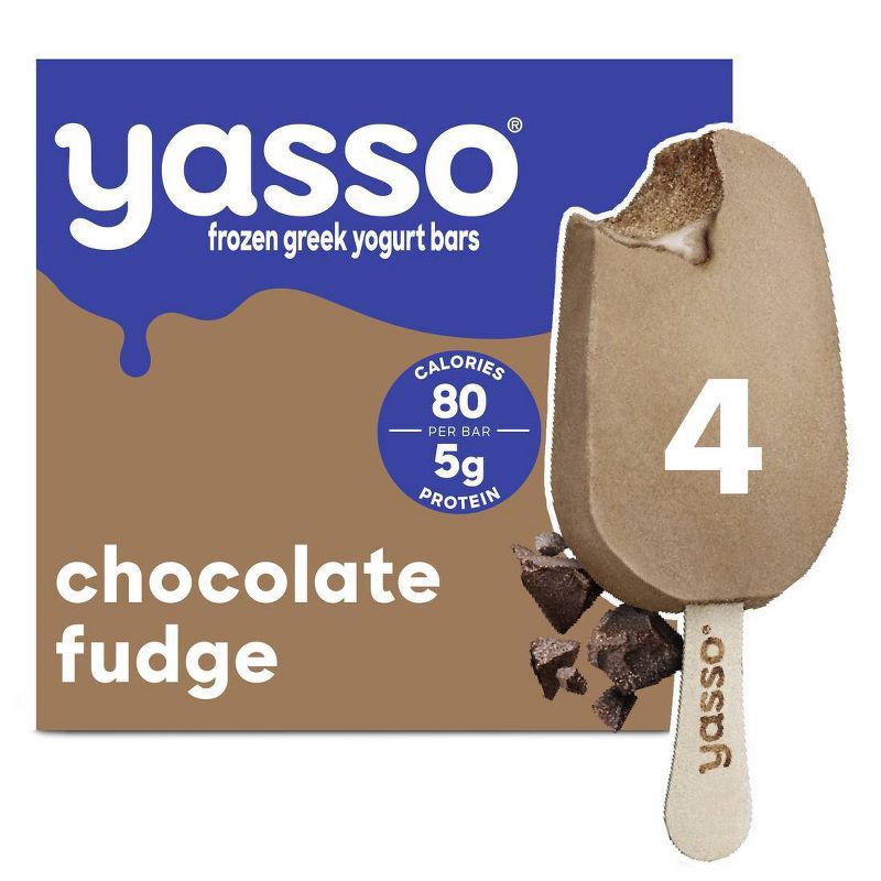 slide 1 of 8, Yasso Frozen Greek Yogurt - Chocolate Fudge Bars - 4ct, 4 ct