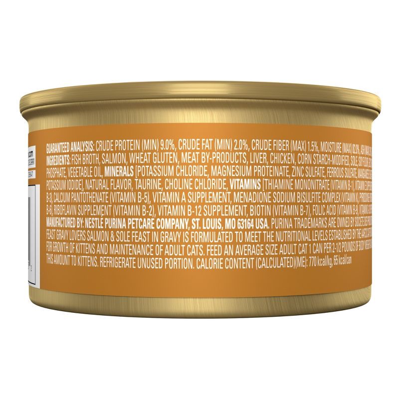 slide 2 of 9, Purina Fancy Feast Gravy Lovers Gourmet Wet Cat Food Salmon & Sole Feast In Seared Fish Flavor Gravy - 3oz, 3 oz