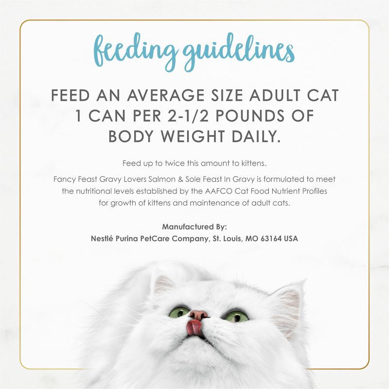 slide 8 of 9, Purina Fancy Feast Gravy Lovers Gourmet Wet Cat Food Salmon & Sole Feast In Seared Fish Flavor Gravy - 3oz, 3 oz