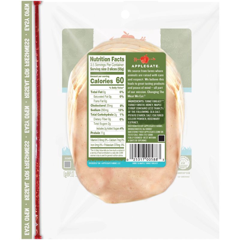 slide 2 of 6, Applegate Farms Applegate Natural Honey & Maple Turkey Breast - 7oz, 7 oz
